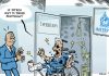 Cartoon de Rodrigo de Matos pela primeira vez na capa do Le Monde