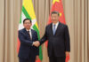 Líder chinês e chefe da junta birmanesa discutem reconstrução pós-sismo em Myanmar